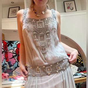 insane SUE WONG beaded embellished cocktail dress